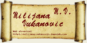 Milijana Vukanović vizit kartica
